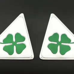 Alternative view of 2x Alfa Romeo Plakette 90mm Emblem Logo Quadrifoglio für links + rechts Schriftzug LOGO für viele Modelle Kleeblatt