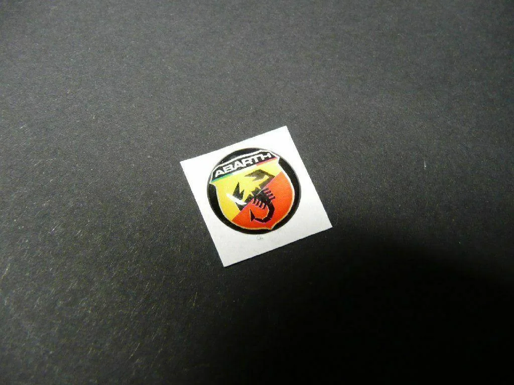2x Fiat ABARTH 13mm 3D Schlüssellogo Emblem Schriftzug Logo Punto PVC – Bild 5