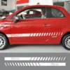2x für FIAT 500 Emblem Schild Aufkleber WEI? glänzend Schriftzug Seitenstreifen Coupe 500C