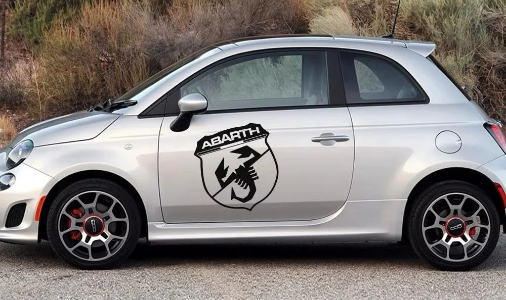 2x für Fiat ABARTH 50cm Emblem Schild Aufkleber Schriftzug SILBER – Bild 6