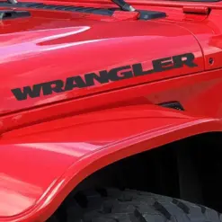 2x für Jeep WRANGLER Emblem Schild Aufkleber Motorhaube Streifen schwarz