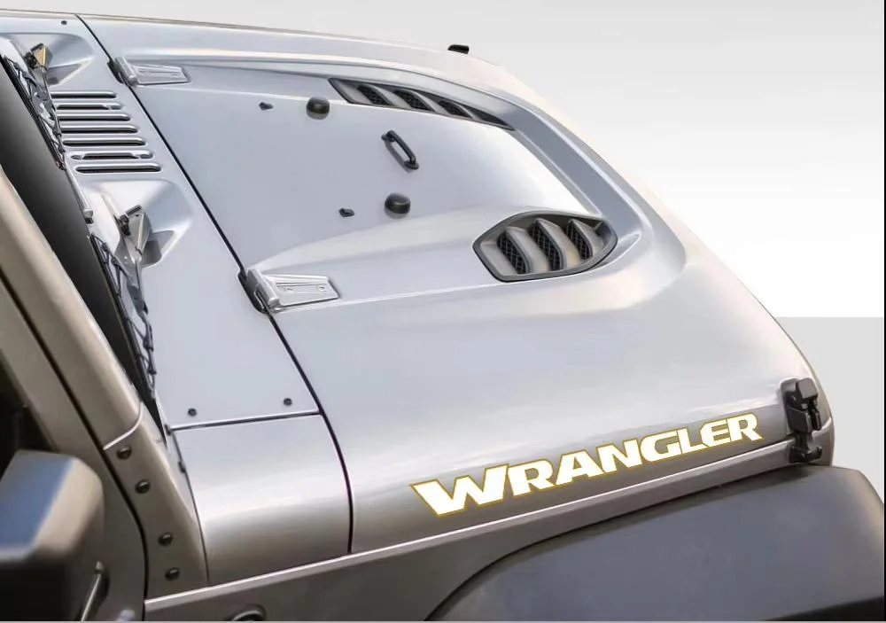 2x für Jeep WRANGLER Emblem Schild Aufkleber Motorhaube Streifen schwarz – Bild 4