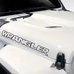 Alternative view of 2x für Jeep WRANGLER Emblem Schild Aufkleber Motorhaube Streifen SILBER RAND Patch LOGO