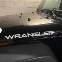 2x GRAU für Jeep WRANGLER Emblem Schild Aufkleber Motorhaube Streifen Grau glänzend