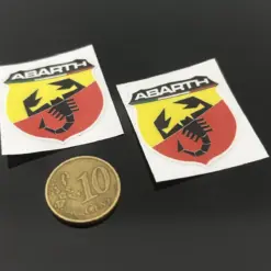 3x kleines Abarth 500 595 695 Schild 33mm Emblem Logo Schriftzug Aufkleber – Bild 2