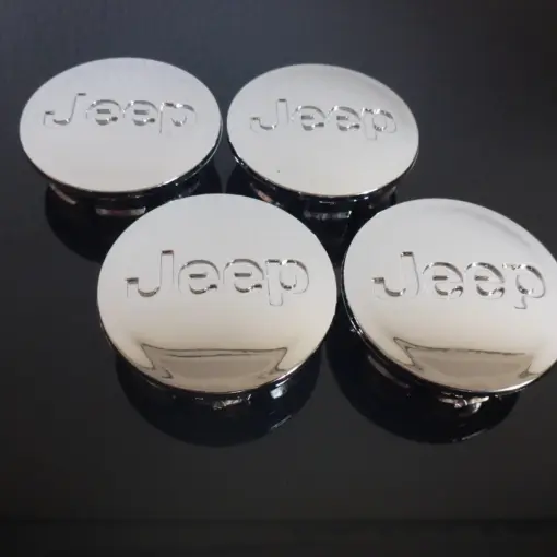 Alternative view of 4x 50/56mm JEEP CHROM Felgendeckel Nabenkappen Rad Felgenkappen Nabendeckel Kappe