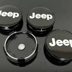 Alternative view of 4x 50/56mm JEEP schwarz glänzend Felgendeckel Nabenkappen Rad Felgenkappen Nabendeckel Kappe