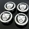 4x 56/55mm JAGUAR schwarz glänzend Rand Logo SILBER Felgendeckel Nabenkappen Rad Felgenkappen Nabendeckel Kappe