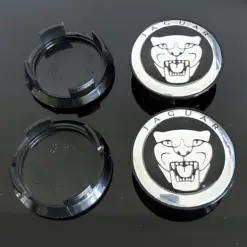Alternative view of 4x 56/55mm JAGUAR schwarz glänzend Rand Logo SILBER Felgendeckel Nabenkappen Rad Felgenkappen Nabendeckel Kappe