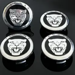 4x 56/55mm JAGUAR schwarz glänzend Rand Logo SILBER Felgendeckel Nabenkappen Rad Felgenkappen Nabendeckel Kappe – Bild 5