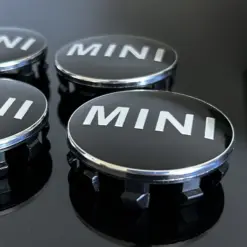Alternative view of 4x 56mm für MINI schwarz glänzend Rand silber Felgendeckel Nabenkappen Rad Felgenkappen Nabendeckel Kappe