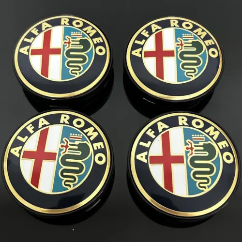 4x für ALFA ROMEO Edition 60mm Radkappe Raddeckel Felgenabdeckung Kappen Nabenabdeckung für Alufelgen