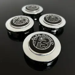 4x für ALFA ROMEO new BLACK 57/54mm Radkappe Raddeckel Felgenabdeckung Kappen Nabenabdeckung für Alufelgen