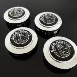 4x für ALFA ROMEO new BLACK 57/54mm Radkappe Raddeckel Felgenabdeckung Kappen Nabenabdeckung für Alufelgen – Bild 4