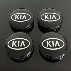 4x KIA 60/55mm NEW BLACK Radkappe BLAU Raddeckel Felgenabdeckung Kappen Nabenabdeckung für Alufelgen