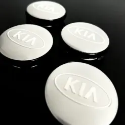 4x KIA 60/55mm SILBER METALLIC Radkappe BLAU Raddeckel Felgenabdeckung Kappen Nabenabdeckung für Alufelgen – Bild 4
