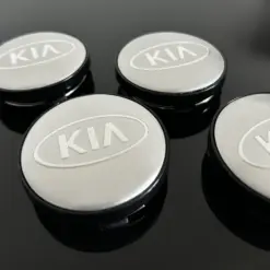 4x KIA 60/55mm SILBER METALLIC Radkappe BLAU Raddeckel Felgenabdeckung Kappen Nabenabdeckung für Alufelgen – Bild 5