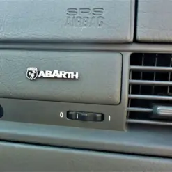 ABARTH 3D Aluschild 45x11mm Lenkrad Amatur Spiegel Aufkleber SPEAKER Logo Emblem