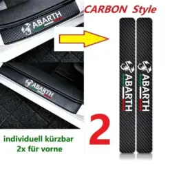 ABARTH Fiat 500 Punto Einstiegsfolie Leiste Schutzfolie CARBONSTYLE schwarz Logo
