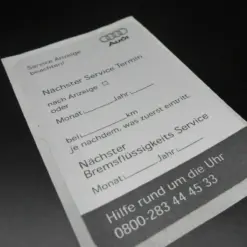 Audi Serviceaufkleber Inspektionsaufkleber Kundendienst Ölwechsel original AUDI