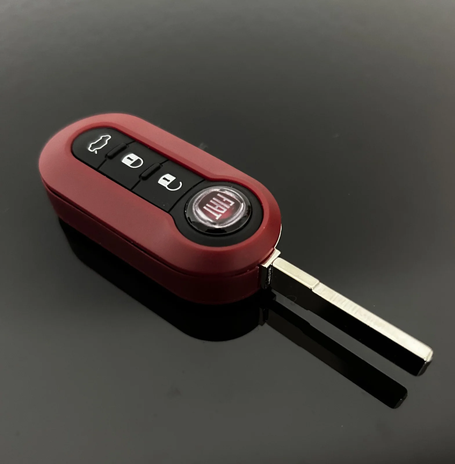FIAT 500 Funkschlüssel LOGO Autoschlüssel ROT Fahrzeugschlüssel Schlüssel Fernbedienung – Bild 4