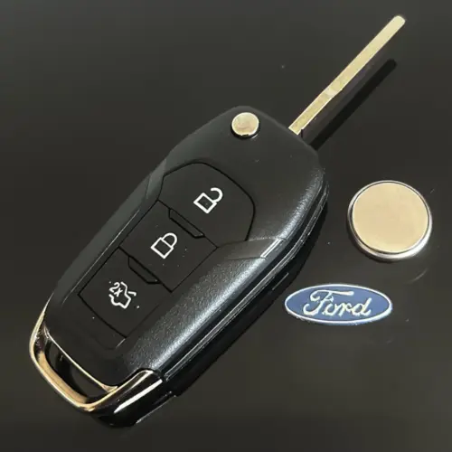 FORD Schlüsselgehäuse ORIGINAL + Ford Logo Emblem Schlüssel Rohling Explorer Fusion Mondeo Kuka uva...