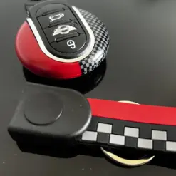 für MINI 2 teilig Schlüssel Anhänger Schlüsselband Copper CARBON/ROT Schlüsselring  F56 F55 F54 F60 Cabrio F57 – Bild 9