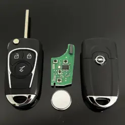 für OPEL 3 Tasten Schlüsselgehäuse mit Elektronik + Batterie Vectra Zafira Signum Corsa Merida Mokka Adam Astra Combo – Bild 2
