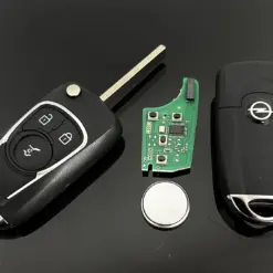 für OPEL 3 Tasten Schlüsselgehäuse mit Elektronik + Batterie Vectra Zafira Signum Corsa Merida Mokka Adam Astra Combo