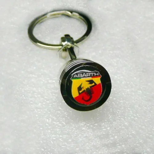 NEU 1x für Fiat ABARTH Schlüsselanhänger Motorkolben Tributo 595 695 Keychain Ring