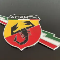 NEU Abarth Fiat 500 Metall 11cm Emblem Logo Schriftzug Patch Schild – Bild 4