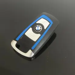 NEU blau Schlüssel Gehäuse 4 Tasten LOGO BMW METALL 1 3 5 7 F Serie X5 X6 F20 F22 F30