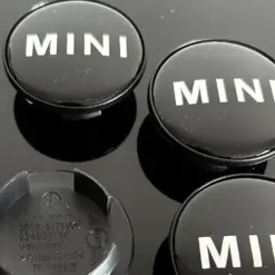 4x 56mm für MINI schwarz glänzend Rand schwarz Felgendeckel Nabenkappen Rad Felgenkappen Nabendeckel Kappe – Bild 3