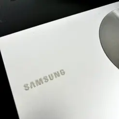original ALU Aufkleber SAMSUNG Logo 65x10mm Emblem Schriftzug selbstklebend silber Metall ORIGINAL