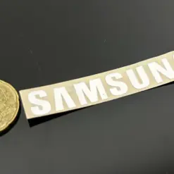 original ALU Aufkleber SAMSUNG Logo 65x10mm Emblem Schriftzug selbstklebend silber Metall ORIGINAL – Bild 5