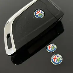 1x für Alfa Romeo new Schlüssel 11mm RUND Aufkleber ALU Schlüssellogo Emblem Schriftzug LOGO – Bild 3