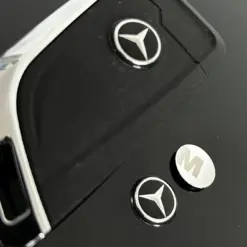 Alternative view of 1x für MERCEDES 14mm Schlüsselemblem an Gehäuse glänzend schwarz Schlüssellogo Emblem Schriftzug LOGO Stern