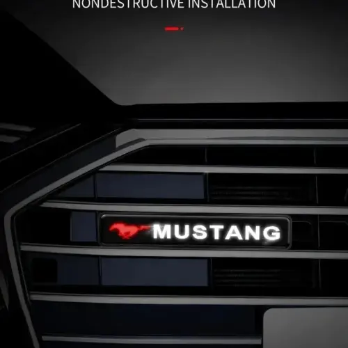 1x MUSTANG beleuchtet für Kühlergrill Logo Schild Emblem Plakette – Bild 2