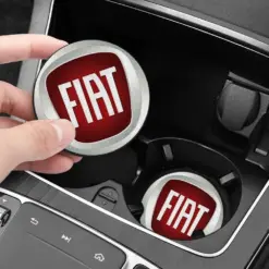 2x für FIAT Getränkehalter Einsatz Emblem Matte Antirutsch Flascheneinsatz Cup
