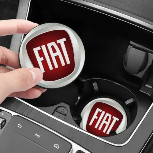 2x für FIAT Getränkehalter Einsatz Emblem Matte Antirutsch Flascheneinsatz Cup