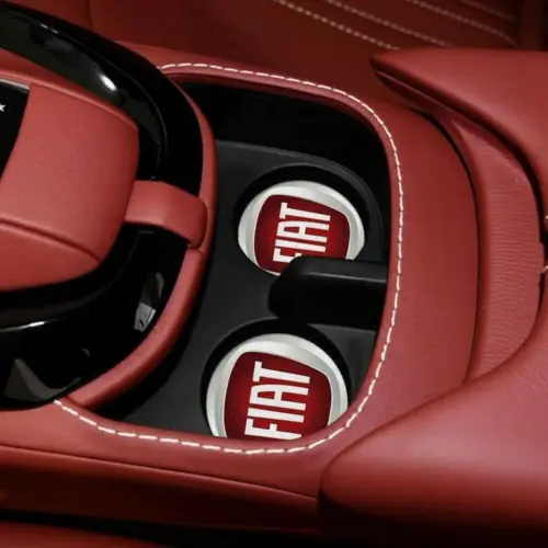 2x für FIAT Getränkehalter Einsatz Emblem Matte Antirutsch Flascheneinsatz Cup – Bild 3