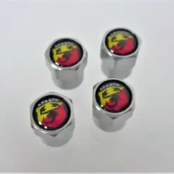 4x Ventilkappen ABARTH 500 595 695 EDELSTAHL Logo Reifen Kappen Reifenventilkappe Deckel CAP Venti – Bild 3