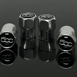 4x Ventilkappen FIAT 500 595 695 EDELSTAHL Logo Reifen Kappen Reifenventilkappe Deckel CAP Venti