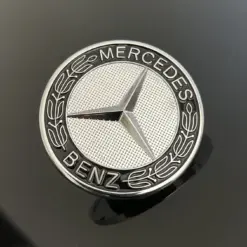 für Mercedes Benz schwarz Logo Motorhaube Emblem 57mm A2048170616