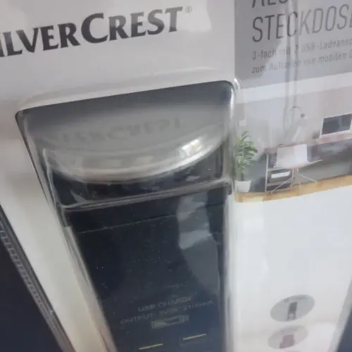 versenkbare 3er Tischsteckdosenleiste mit 2x USB Alu schwarz/silber OVP Einbau – Bild 4